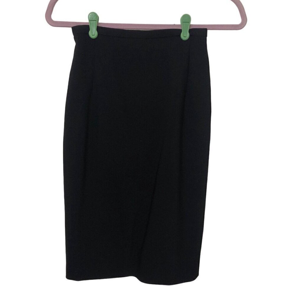Michael Kors Collection Skirt Size 0 Pencil Stretch Virgin Wool Black Made Italy